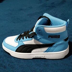 Puma Kids High-Top Sneakers - Light Blue and Black